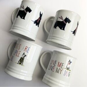 Fringe Dog Mugs set of 4 NWOT